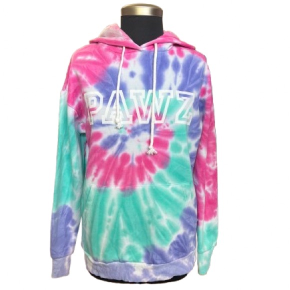 PAWZ NWT Pullover Multicolor Tie-Dye Hoodie Size Small - Picture 1 of 7
